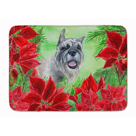 Carolines Treasures Schnauzer Poinsettas Machine Washable Memory Foam Mat CK1310RUG